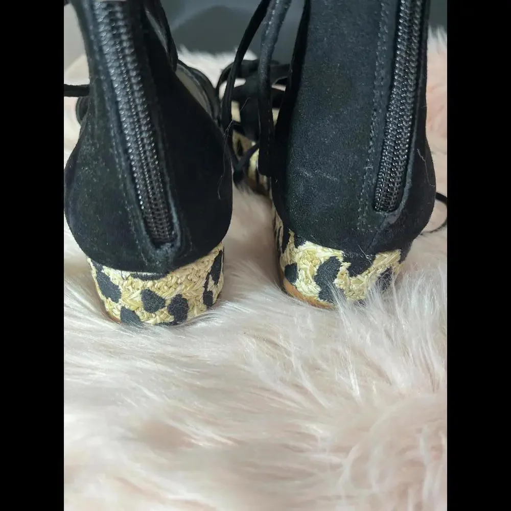 SALE! Vince Camuto Size 8.5/39 Kellia Espadrille Platform Sandals Animal Print - Picture 4 of 8